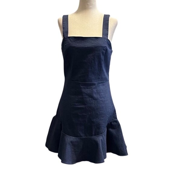 Denim By Flying Tomato Womens Sleeveless Denim Dress With Ruffled Hem & Square M - Picture 11 of 11